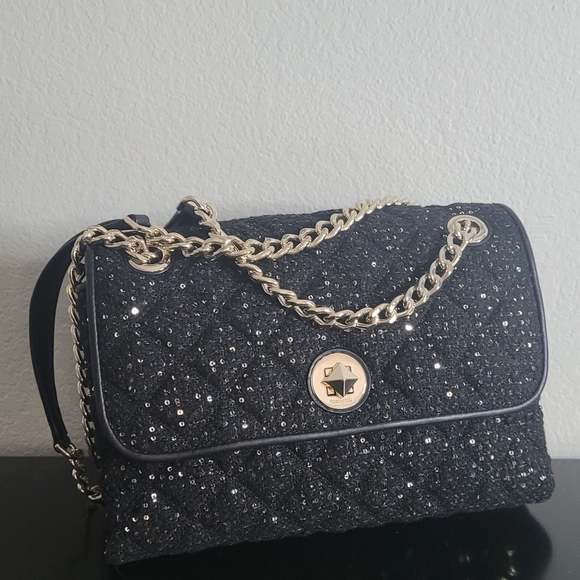 Natalia Sequin Tweed Medium Flap Shoulder Bag - Picture 3 of 12